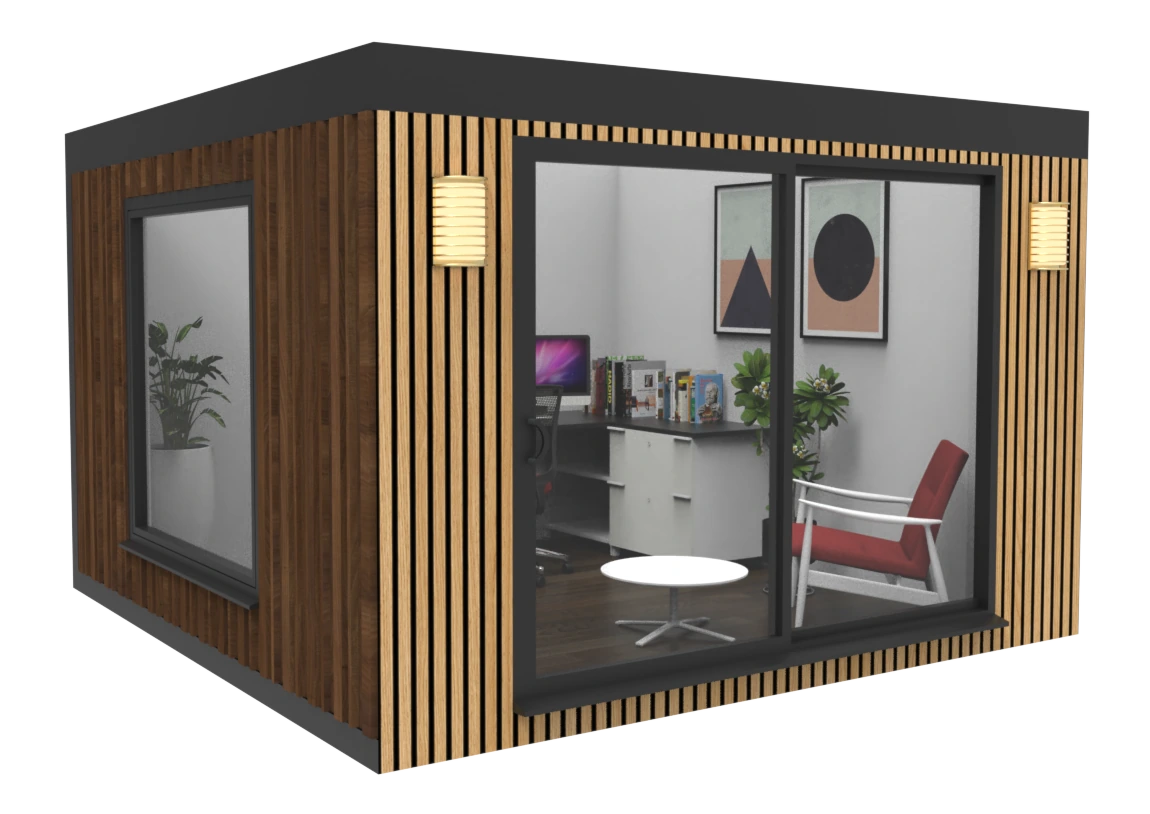 Garden room Bristol Redcliffe pod garden office model range Walnut