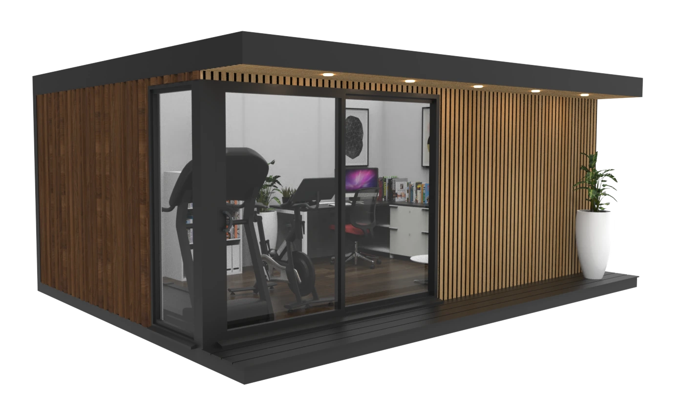 Garden room Bristol Redland pod garden office model range Walnut